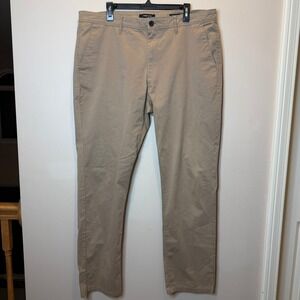 Kenneth Cole New York Mens Slim Fit Chino Pants Tan Khaki 38x32 Stretch Cotton